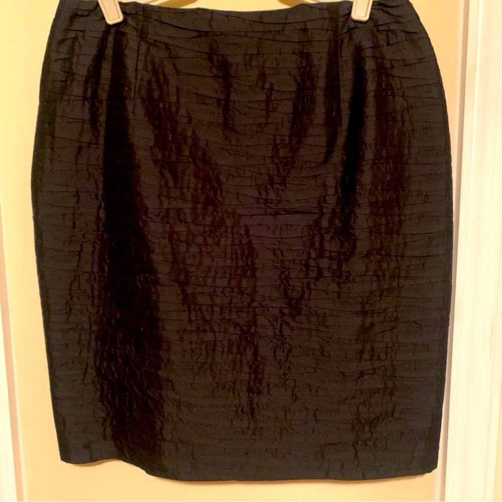 Kay Unger 100% Silk Black Lined Evening Pencil Skirt Women’s Size 12